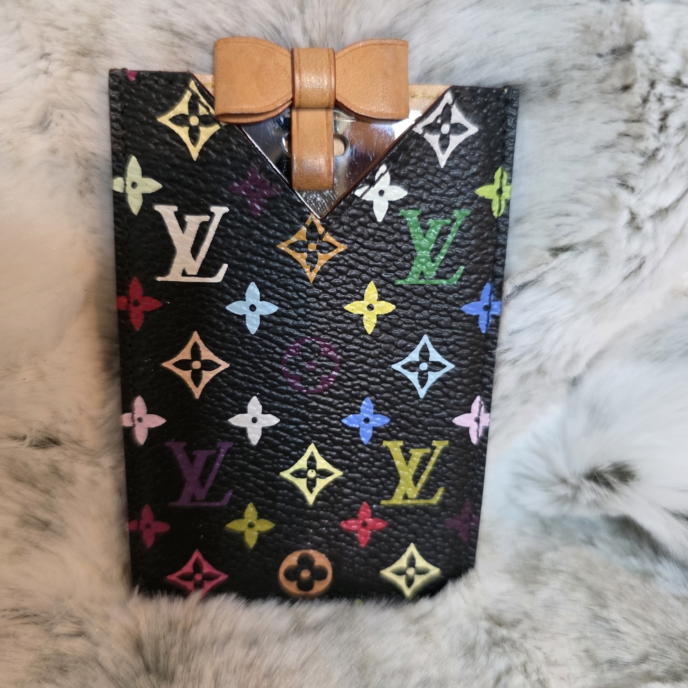 Louis Vuitton x Murakami Multicolor Card Case Mirror & Bow Case Rare - Picture 2 of 8